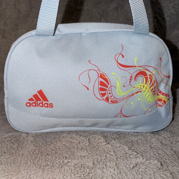 NWOT Adidas Gray Cosmetic/Toiletry Bag with Red and Yellow Accents - Picture 2 of 2